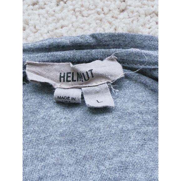 Helmut Lang Grey Modal Jersey Scoop T-Shirt Large Quiet Luxury Minimalist Layer - Picture 5 of 6